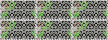 Yazdır. Düz Çiçek Elementleri Tasarımı. Raster çiçekli arka plan. Güzel kumaş deseni. Güzel, pürüzsüz bir desen. Renkli Yaz Temalı Kusursuz Arkaplan.