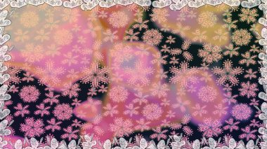 Düz Çiçek Elementleri Tasarımı. Çiçekli kusursuz retro desen. Renkli Yaz Temalı Kusursuz Arkaplan. Pembe renkte çiçekler.