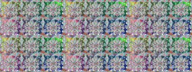 Çiçekli karalama şeklinde Raster çiçek deseni. Raster illüstrasyonu. Tarafsız renklerde yaz çiçekleri.