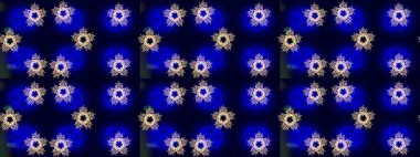 Çiçek Elementleri 'nin soyut geçmişi. Raster kış deseni. Mavi ve siyah renkler üzerine tasarım. Raster illüstrasyonu.