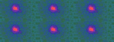 Küçük çiçekteki sevimli çiçek deseni. Raster deseni. Yumuşak, yaz çiçekleri mavi, yeşil ve mor renklerde. Raster illüstrasyonu.