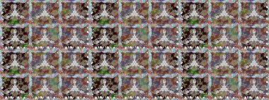 Raster illüstrasyonu. Kahverengi renklerde. Kusursuz dekoratif arka plan, çiçek mandala. Çiçek..