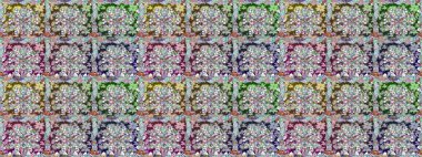 Tarafsız renklerde. Raster illüstrasyonu. Kusursuz dekoratif arka plan, çiçek mandala. Çiçek..