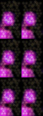 Raster illüstrasyonu. Düz yatıyordu. Kış konsepti Siyah, mor ve gri renkte kar tanelerinden oluşan kış deseni.