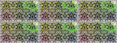 Kusursuz çiçek deseni. Raster illüstrasyonu. Asya tekstil tarzında. Gri renkli çiçekler. Raster illüstrasyonu.