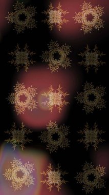 Kışın sembolü. İllüstrasyon kar tanesi. Siyah, kahverengi ve gri renklerde suluboya kar taneleri. Güzel dekorasyon.