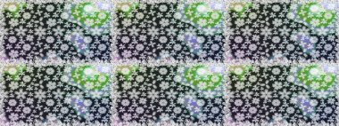 Raster illüstrasyonu. Güzel çiçekli kusursuz desen ve gri renkli yapraklar, suluboya çiçek deseni, duvar kağıdı, kart veya kumaş için fayanslı.