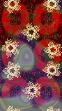 Kar taneleri arka plan. Raster resim. Düz renkli arka plan üzerinde izole kar taneleri tasarımı. Snowflakes desen. Kar tanesi dekoratif desen.