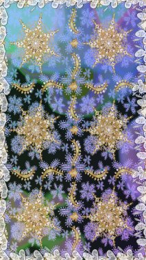 Paisleys zarif çiçek desenli dikdörtgen arka plan duvar kâğıdı illüstrasyonlu klasik stil, modern 3D çizgili sanat altın ve gri desenli çiçek yaprakları ve süslemeleri..