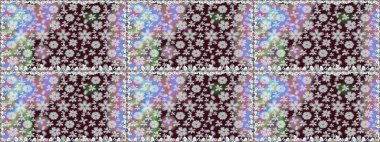 Vadinin çiçekleri kahverengi renklerde. Soyut etnik raster kusursuz desen. Çiçekler..