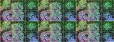 Kusursuz çiçek deseni duvar kâğıdı olarak kullanılabilir. Raster illüstrasyonu. Yeşil renkte çiçekler.