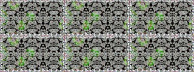 Kusursuz çiçek deseni duvar kâğıdı olarak kullanılabilir. Raster illüstrasyonu. Gri renkli çiçekler.