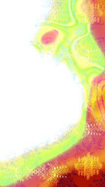 Raster çiçek desenli çiçek deseni, yapraklar, dekoratif elementler, sıçrama, lekeler, el çizimi kontur çizgileri ve Doodle çizim stili, grafik raster çizim çizimi.