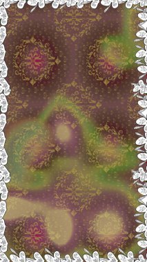 Düz Çiçek Elementleri Tasarımı. Kahverengi renkte zarif çiçekli suluboya. Renkli Bahar Temalı Kusursuz Arkaplan. Raster illüstrasyonu.