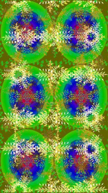 Kar tanesi raster arka planı. Xmas Frost kar taneleri izole edilmiş siluet sembolü. Kış yeşili, mavi ve sarı noel kar bembeyaz kristal element. Meteoroloji buz koleksiyonu. Raster tasarımı.