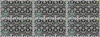 Gri renkli parlak çiçekli halı ile kusursuz desen..