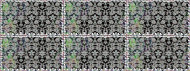 Renkli Yaz Temalı Kusursuz Arkaplan. Düz Çiçek Elementleri Tasarımı. Çiçekli kusursuz retro desen. Gri renkli çiçekler.