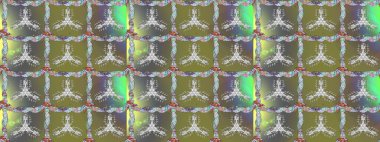 Süslü kumaş deseni. Renkli Bahar Teması eskiz kalıbı. Düz Çiçek Elementleri Tasarımı. Raster illüstrasyonunda çiçek deseni çizimi.