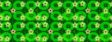 Altın çiçekli eskiz deseni. Yeşil, nötr ve sarı renklerde altın bir element. Damask arkaplanı. Barok tarzında altın çiçekli süs..