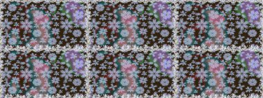 Çiçek duvar kâğıdı. Renkli, pürüzsüz desen. Raster illüstrasyonu. Çiçek arkaplan. Tarafsız renklerde şirin tekstil.