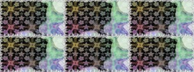 Güzel kumaş deseni. Raster illüstrasyonu. El çizimi. Çiçekler, dallar, otlar ve çiçekler.