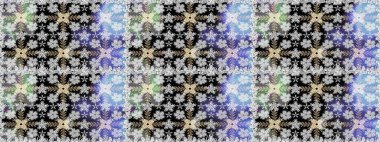 Raster illüstrasyonunda kusursuz çiçek deseni. Renkli Yaz Temalı Kusursuz Arkaplan. Gri renkli çiçekler. Düz Çiçek Elementleri Tasarımı.