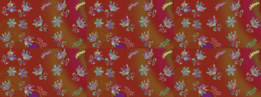 Raster kahverengi, kırmızı ve yeşil kar tanelerinden izole edilmiş. Güzel bir kış süsü. Kar taneleri koleksiyonu. Raster illüstrasyonu.