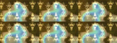 Kahverengi, nötr ve mavi kar taneleri. Kar tanelerinin soyut arkaplanlı Noel arkaplanı. Raster illüstrasyonu. Noel için tatil tasarımı, yeni yıl moda baskıları. Güzel tasarım..