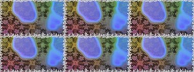 Renkli Bahar Temalı Kusursuz Arkaplan. Çiçeksiz desenli arka plan. Mavi renkli çiçekler. Düz Çiçek Elementleri Tasarım Raster illüstrasyonu.