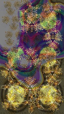 Renkli elementlerle Raster ilginç desen.