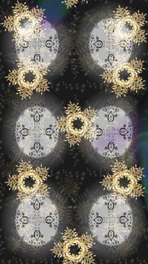 Raster illüstrasyonu. Kumaş veya Duvar Kağıdı Tasarımı. Stilize Çiçekler. Tekstil için Lacy Fashion Print. Folk Style. Lace Snowflakes 'in etnik kökü. Mandalas Dekoratif Doku Arkaplanı.