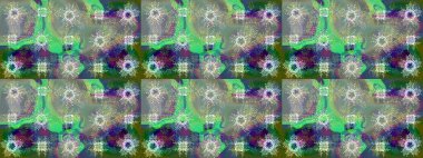 Kış kar taneleri, raster arka plan. Yüzey için yinelenen doku, ambalaj kağıdı, yeşil üzerine kar tanesi, nötr ve gri renkler.