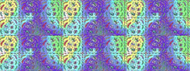 Robot resim. Raster illüstrasyonu. Küçük çiçekte sevimli çiçek deseni var..