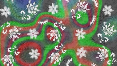 Düz Çiçek Elementleri Tasarımı. Yeşil renkli çiçekler. Renkli Bahar Teması eskiz kalıbı. Raster illüstrasyonunda çiçek deseni çizimi.