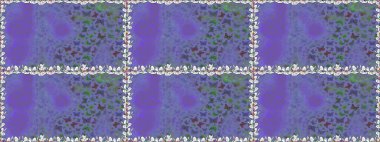 Mor ve mavi renkli resimler. Kumaş, tekstil, baskı ve davetiye için arka plan. Suluboya soyut parlak desenli kelebek kanatları, retro renkler.