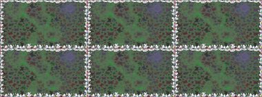 Kusursuz. Davetiye, kart ve parmak izi için basit kadınsı bir model. Rastgele yeşil ve gri kelebekler sevimli desenler. Raster illüstrasyonu. Kelebek yeşil ve gri arka planda.