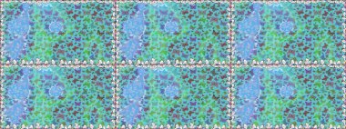 Mavi ve yeşil soyut arka planda gece kelebekleri. Kumaş, tekstil, baskı ve davetiye. Kusursuz. Raster illüstrasyonu.