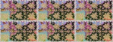 Doğu tarzı element. Davetiyeler, kartlar, web sayfası için Raster illüstrasyon. Gri renklerdeki altın element. Çizgi sanatı tasarım şablonu için kusursuz sınır. Altın çizgili çiçek dekoru.