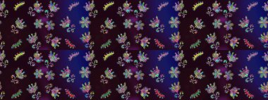 Bahar çiçekleriyle güzel bir çiçek deseni çizmişsin. Güzel kumaş deseni. Raster illüstrasyonu.