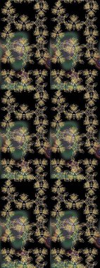 Raster illüstrasyonundaki çiçek desenli çizim. Siyah renkte çiçekler.