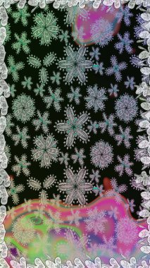 Fantezi kumaş deseni. Raster çizimde sorunsuz çiçek desenli. Düz çiçek öğeleri tasarım. Bahar Tema Dikişsiz desen arka plan rengi.