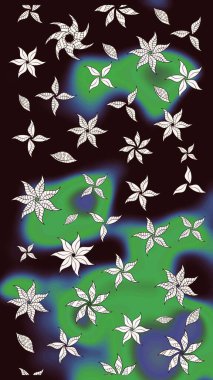 Kahverengi renkte çiçekli çiçek deseni. Suluboya tarzında kahverengi renkte çiçekler.