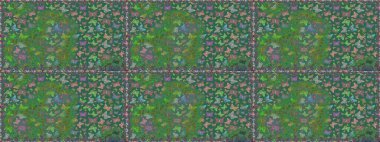 Kelebek yeşil ve mavi arka planda. Raster illüstrasyonu. Kusursuz. Davet, kart, yazdırma için basit kadınsı desen.