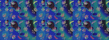 Moda baskıları için zarif bir şablon. Çiçekli bahar çiçekleri. Küçük çiçekte güzel bir desen. Motley illüstrasyonu. Küçük renkli çiçekler..