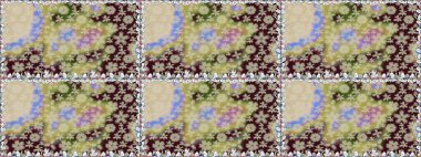 Parmak izi, kumaş, duvar kâğıdı, tekstil için raster dokusu. Renkli grunge, koloni çiçekleri ile soyut bir arka plan oluşturur. İşlemeli çiçek desenli..