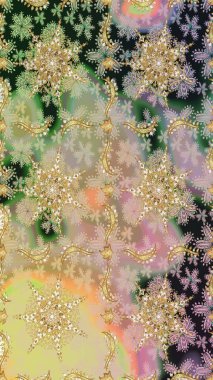 Klasik klasik klasik arka plan. Tarafsız renklerde, altın elementlerle kusursuz desen. Klasik raster sarısı, kusursuz desen. Geleneksel oryantasyon süsü.