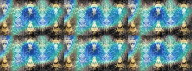 Raster resim. Raster kar taneleri arka plan. Renk arka plan üzerinde izole soyut kar taneleri ile düz tasarım. Kar tanesi renkli desen. Snowflakes desen.