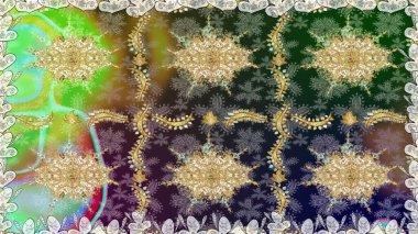 Gri renkli Raster altın deseni. Soyut duvar kâğıdı, ambalaj dekorasyonu. Altın kar taneleri basit, pürüzsüz desen. Kışın sembolü, Mutlu Noel tatili, Mutlu yıllar 2019.