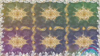 Barok tarzında kusursuz bir doğulu süsü. Raster geleneksel altın pürüzsüz desen gri renklerde.