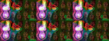 Çizim çiçek deseni duvar kâğıdı olarak kullanılabilir. Raster illüstrasyonu. Gri renkli çiçekler.